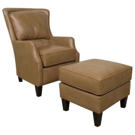 Upholstered Club Chair and Ottoman